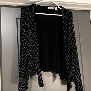 Chicos Black Polka Dot Cardigan